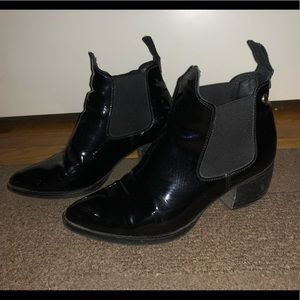 Topshop patent black boots